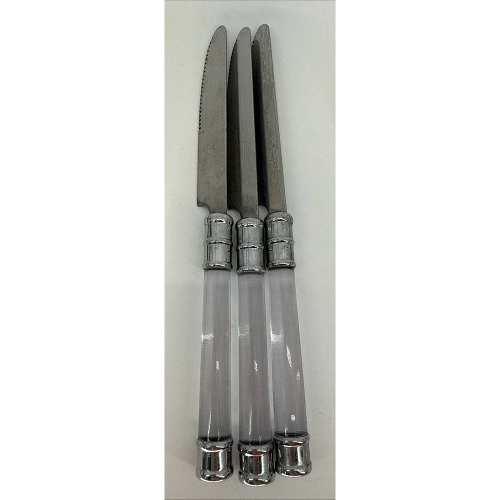 Cambridge Duplex Clear Acrylic‎ Lucite Flatware Set Of 17 Pc